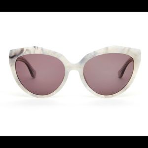 Balenciaga White Marbled Cat Eye Sunglasses